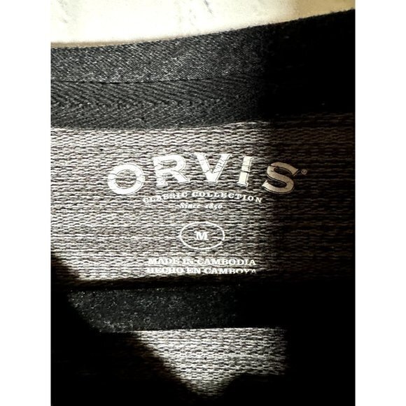 ORVIS MENS LONG SLEEVE KNIT SHIRT WITH BLACK AND MAROON (M) EUC GENTLY WORN G-29 - Picture 2 of 4